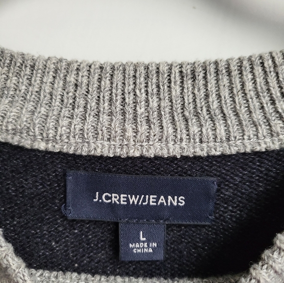 J.Crew Cotton-wool Colorblock Crewneck Sweater Men's L - Picture 2 of 2